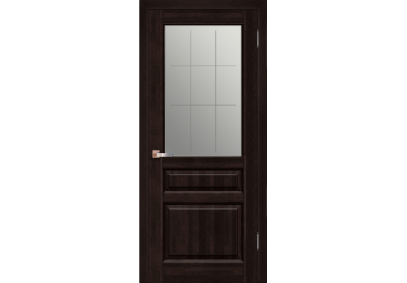Дверь деревянная межкомнатная из массива ольхи, цвет Венге, Венеция, со стеклом